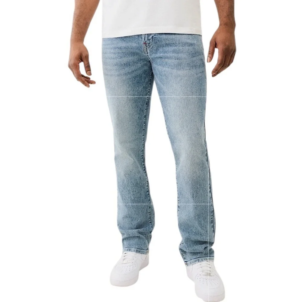 NEW TRUE RELIGION Ricky Straight Jean Light‎ Delightful Wash Relaxed Size 32 x34